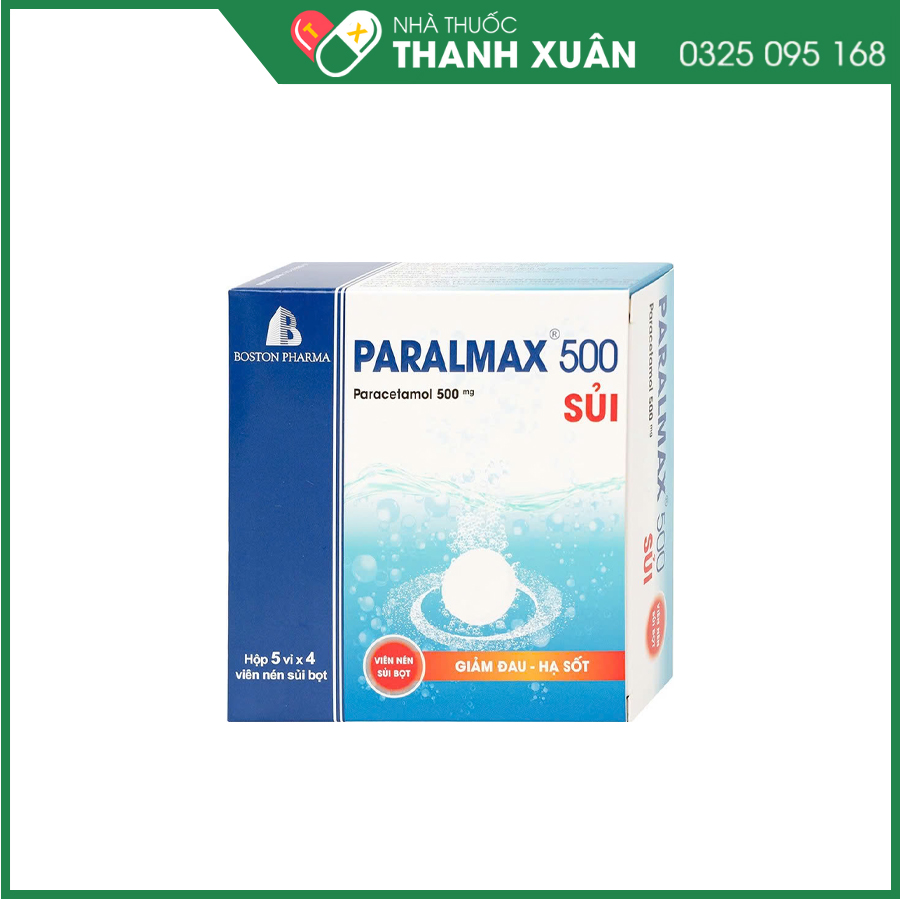 Paralmax 500 Sủi thuốc giảm đau hạ sốt